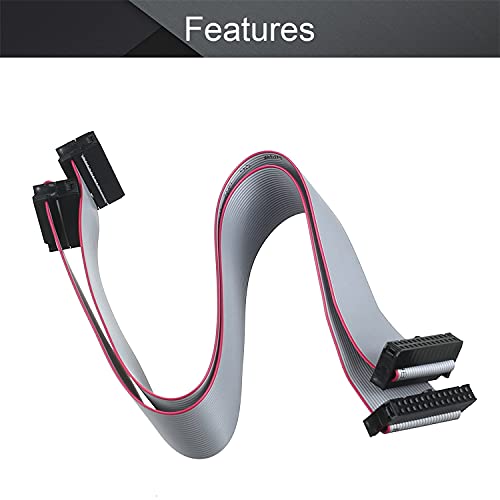Fielect 2pcs IDC 26 Pin Connector Gray Wire Flat Ribbon Cable Connector Length 30cm 2.54mm Pitch - Image 5