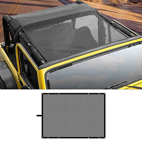 Jimen for TJ Sunshade, Mesh Sun Shade Bikini Top Compatible with Jeep Wrangler TJ 1997-2006 (Black) - Image 1