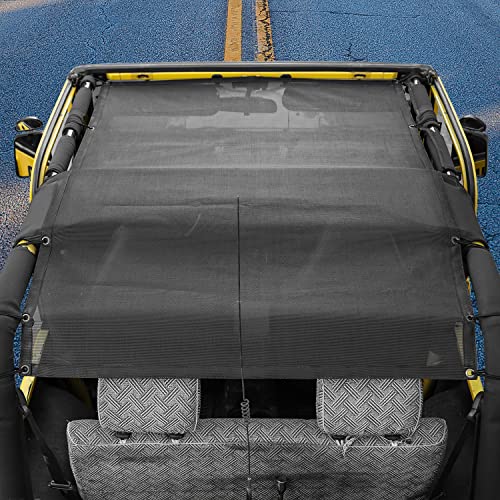 Jimen for TJ Sunshade, Mesh Sun Shade Bikini Top Compatible with Jeep Wrangler TJ 1997-2006 (Black) - Image 5