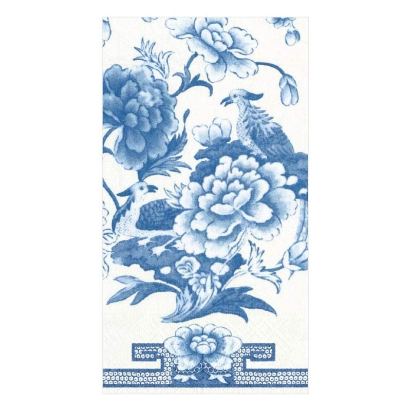 Caspari Entertaining with Paper Guest Towels Blue and White 15Pack