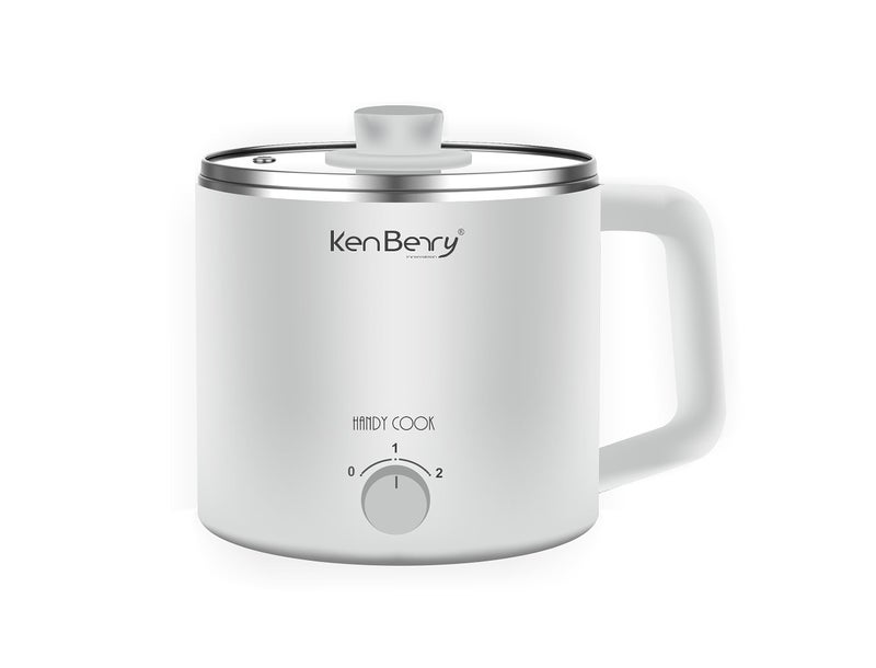 KenBerry Handy Cook Multipurpose Stainless Steel Electric Kettle | Multi Kettle | Multi Cooker | Travel Kettle | Boil Water, Baby/Infant Food, Instant Food, Maggie, Tea (600W, 1.65 L, Steel/White) - Image 1