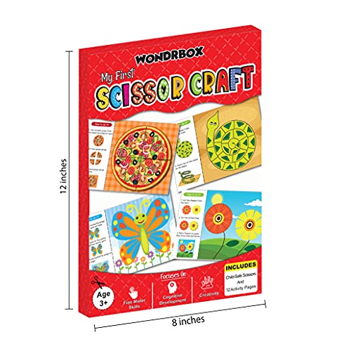 WONDRBOX Scissor Skills Activity Book - Unicorn, 12 Fun Cutting & Creative Activities for Preschoolers, 1 Child-Safe Scissors, Fine Motor Skills Craft Kit, Gifts for Kids Ages 3, 4, 5, 6, 7 (Scissor Craft) - Image 2