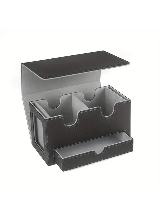 Grey Twin Slot Side Load Dice Tray With Large Display Drawer Card Organizer - Image 1