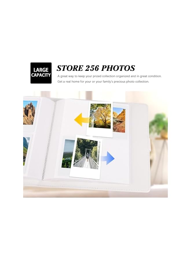The Bros 256 Photos Album for Fujifilm Instax Mini Camera/Polaroid 2”x3” ZINK Pictures, 2x3 Photo Album Book for Fujifilm Instax Mini 11 12 evo 9 90 70 40 8 Instant Camera, For Instax Mini Instant Film (White) - Image 2