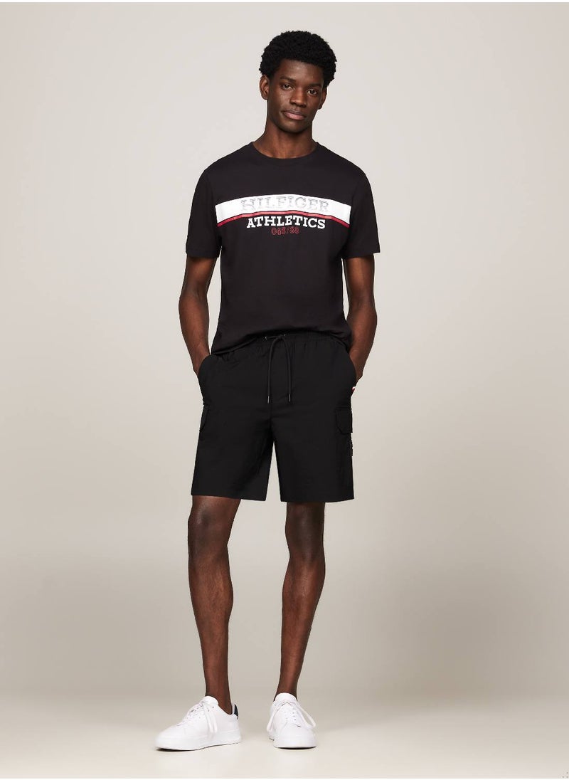 TOMMY HILFIGER Men's Hilfiger Athletic Regular T-Shirt - Cotton, Black  - Image 5