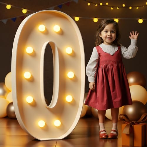 imprsv Marquee Numbers 4 Feet Tall Large Light Up Numbers 40th 50th 60th Birthday Decorations Women Men Big Yellow Light Outdoor Anniversary Decorations Balloon Arch Kit Party Backdrop 0 - Image 1