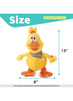 KASTWAVE 13" Quacking Duck Musical Stuffed Animal Duckling Walking Singing Waving Ducky Interactive Animate Barn Plush Toy Gift for Kids Boys Girls Holiday  - Image 2