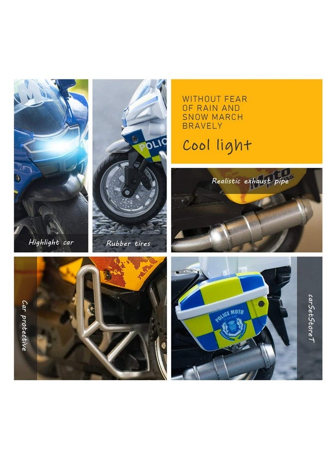 MING YING 66 MING YING 66 Police Motorcycle Toy - Pull Back Toy Motorcycle with Sound and Light Toy,Toy Motorcycles for Boy,Toys for 3-9 Year Old Boys (White)  - Image 4