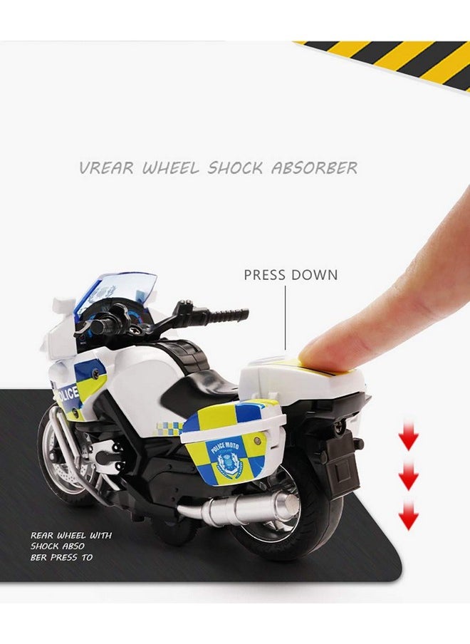 MING YING 66 MING YING 66 Police Motorcycle Toy - Pull Back Toy Motorcycle with Sound and Light Toy,Toy Motorcycles for Boy,Toys for 3-9 Year Old Boys (White)  - Image 3
