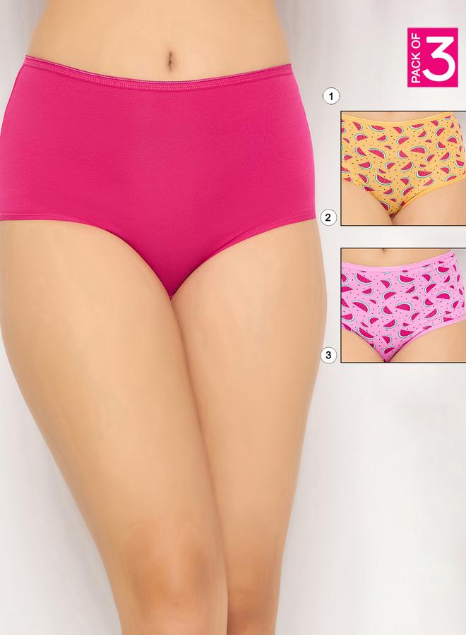 Clovia Pack of 3 - High Rise Hipster Briefs - Image 1