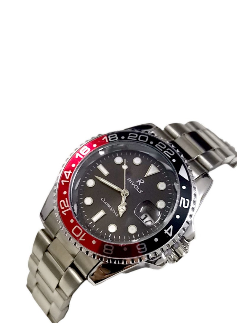 Rivoly Men's Stainless Steel Analog Quartz Date Display Watch Easy to Read Fashion Design Waterproof Luxury Classic Big Face Wrist Watch - Image 3