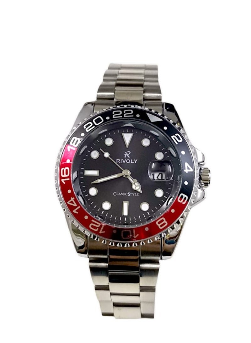 Rivoly Men's Stainless Steel Analog Quartz Date Display Watch Easy to Read Fashion Design Waterproof Luxury Classic Big Face Wrist Watch - Image 5