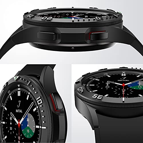 BaiHui Bezel Accessories Compatible Galaxy Watch 3 45mm Bezel, Stainless Steel Bezel Ring Adhesive Cover Anti Scratch Protection Cover for Galaxy Watch 4 Classic 46mm Bezel - Black - Image 2