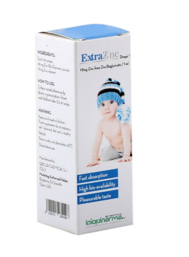 ExtraZnc Zinc Drops 10mg/ml 20ml – Immune Support & Appetite Booster for Kids – Pediatric Vitamin Zinc Supplement Oral Drops