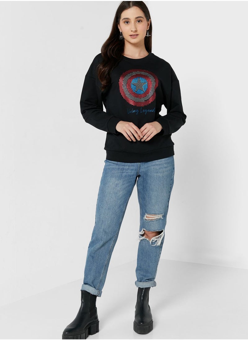 MARVEL Crew Neck Graphic Sweatshirt  - Image 4