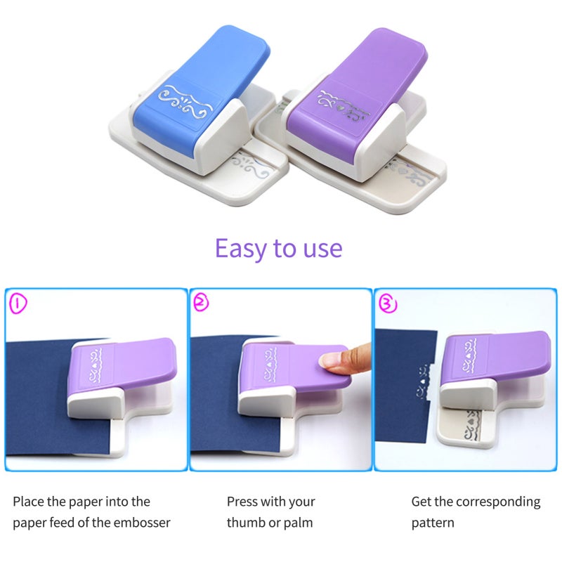 3 In 1 Tag Punch: ABS+Zinc Alloy Compact Easy-To-Use Tag Top Punch - 9 Diamond Plate Options Craft Paper Punch for Home School Paper Scrapbook Card Decor Projects - Image 3