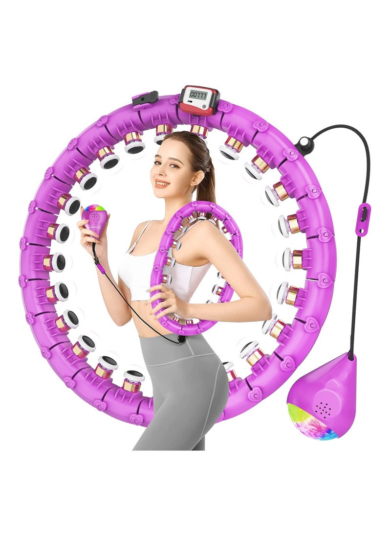 Excefore Smart Hula Hoop, Weighted Hula Hoop Infinity Smart Hoops with Counter, Hula Circle Detachable Fitness Ring with 360 Degree Auto-Spinning Ball Massage, Adult Fitness for Weight Loss - Image 1