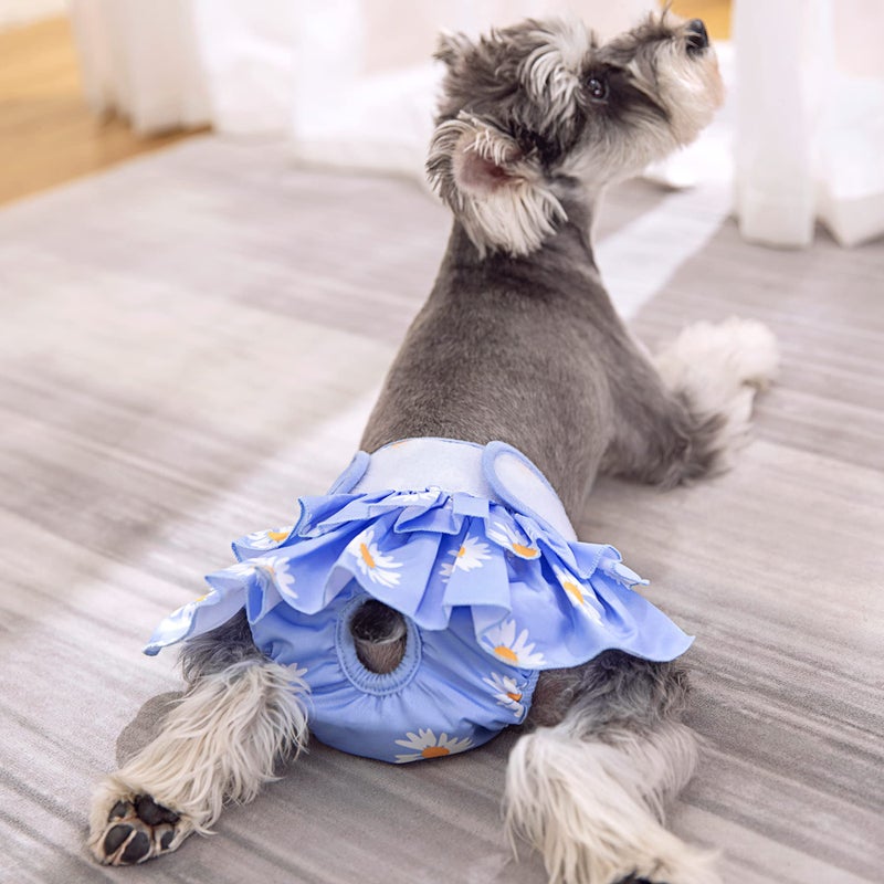 ACDOK Female Dog Diapers Dog Menstrual Period Diapers Fashion Skirt for Girl Dogs, Highly Absorbent Dog Heat Panties Reusable Washable Female Dog Diapers Doggie Princess Dress (Small, 3 Packs) - Image 5