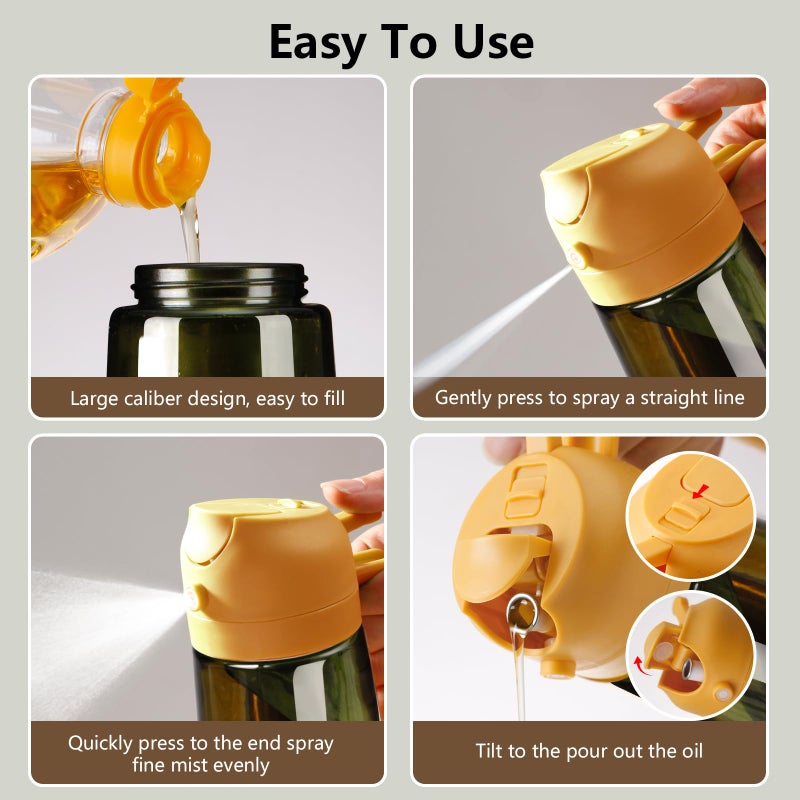 SWEET VIEW Olive Oil Dispenser and Oil Sprayer â€“ 16oz/470ml Glass Light-Proof Oil Pourer for Kitchen, Air Fryer, Cooking, Salad, and BBQ - Image 2
