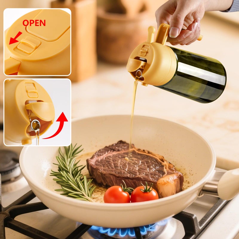 SWEET VIEW Olive Oil Dispenser and Oil Sprayer â€“ 16oz/470ml Glass Light-Proof Oil Pourer for Kitchen, Air Fryer, Cooking, Salad, and BBQ - Image 4
