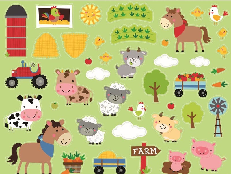 Fun Express Make Your Own Farm Sticker Scene - DIY Stickers Kids - Party Favors - Farm Party Favors -12 Large Sheets - Stationary Arts & Crafts - Vbs Vacation Bible School Supplies/Decor - Image 3