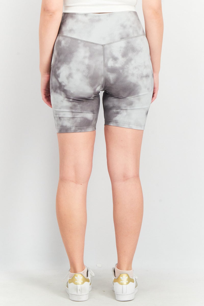 Nike Women Dri Fit Sky Dyed Active Shorts, Smoke Grey/White - Image 4