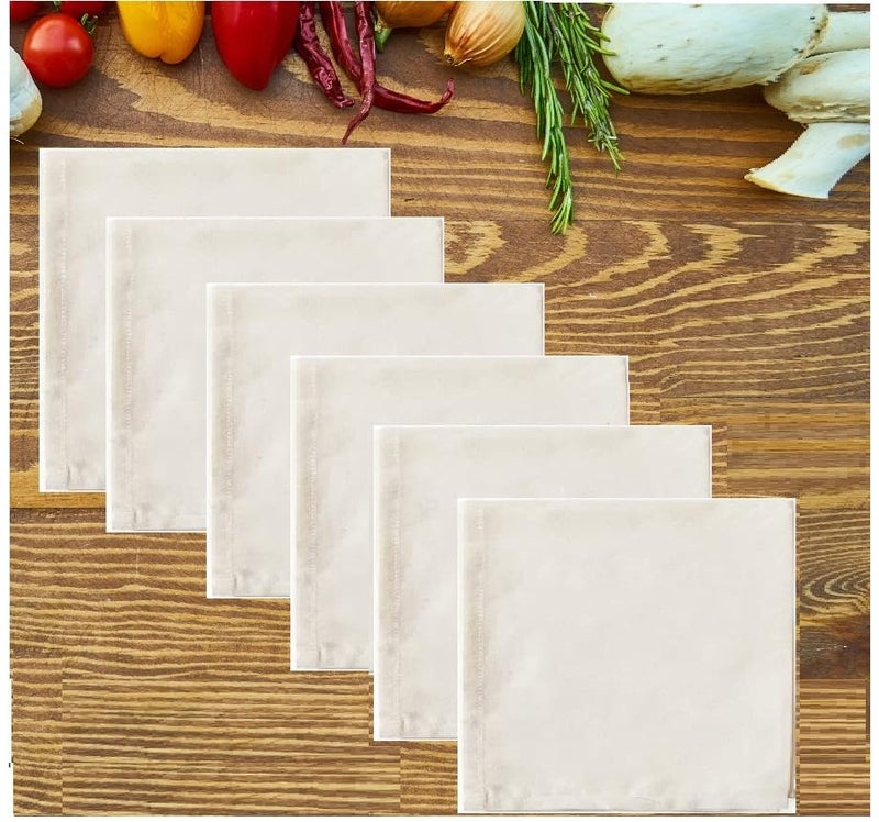 WUD 6pcs Idli Cloth for Steaming idlis, 12 x12 inch Square Shapes with Seamed Edges, Material - Unbleached Muslin Cotton - Image 4