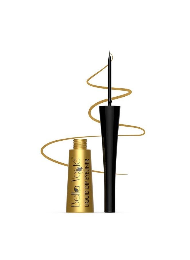 Bella voste - Liquid Eyeliner ; 24 Hr Long Stay ; Easy To Glide ; Waterproof ; Smudgeproof ; No Transfer ; Cruelty Free ; Made In India ;Glossy Gold (05) Glossy Finish - Image 1