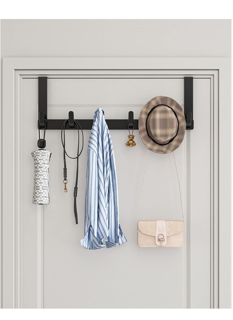 JOGAMS Over the Door Hook Rack with 5 Hooks Versatile Door Hanger for Coats Towels Bags Keys Ideal for Bathroom Bedroom Behind Back of Door  - Image 4