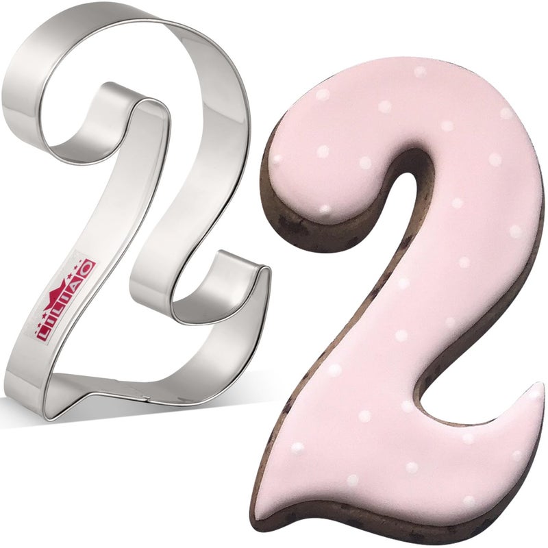 LILIAO Number 2 Cookie Fondant Biscuit Cutter for BirthdayAnniversarySpecial Day  26 x 4 inches  Stainless Steel