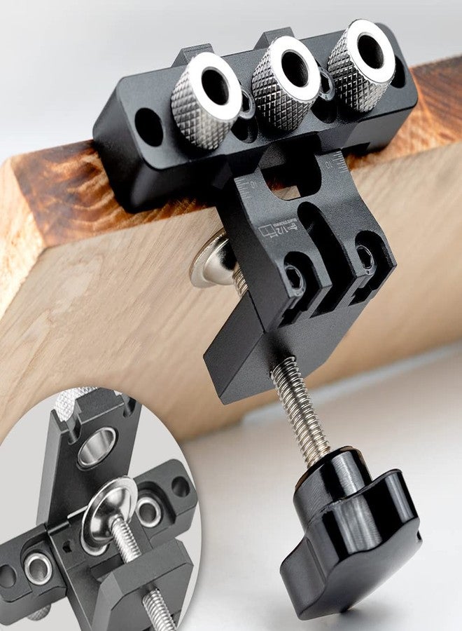 ViewReal 3-in-1 Dowel Jig Kit - Pocket Hole Jig with Adjustable Woodworking Drill Locator, 8/10/15mm Bits, Precision Guide for Furniture Assembly, DIY Projects, Durable Aluminum Alloy - Image 4