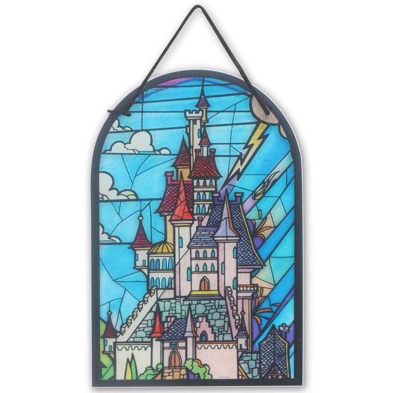 Open Road Brands Disney Beauty and the Beast Castle Hanging Acrylic Wall Decor - Beautiful Beauty and the Beast Wall Art for Home - Image 1
