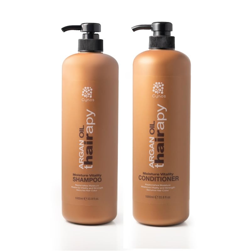 Cynos Moroccan Argan Oil Shampoo Conditioner1000Ml Combo Of 2 Ultra Moisturizing Formula For Men Women All Hair Types - Image 1