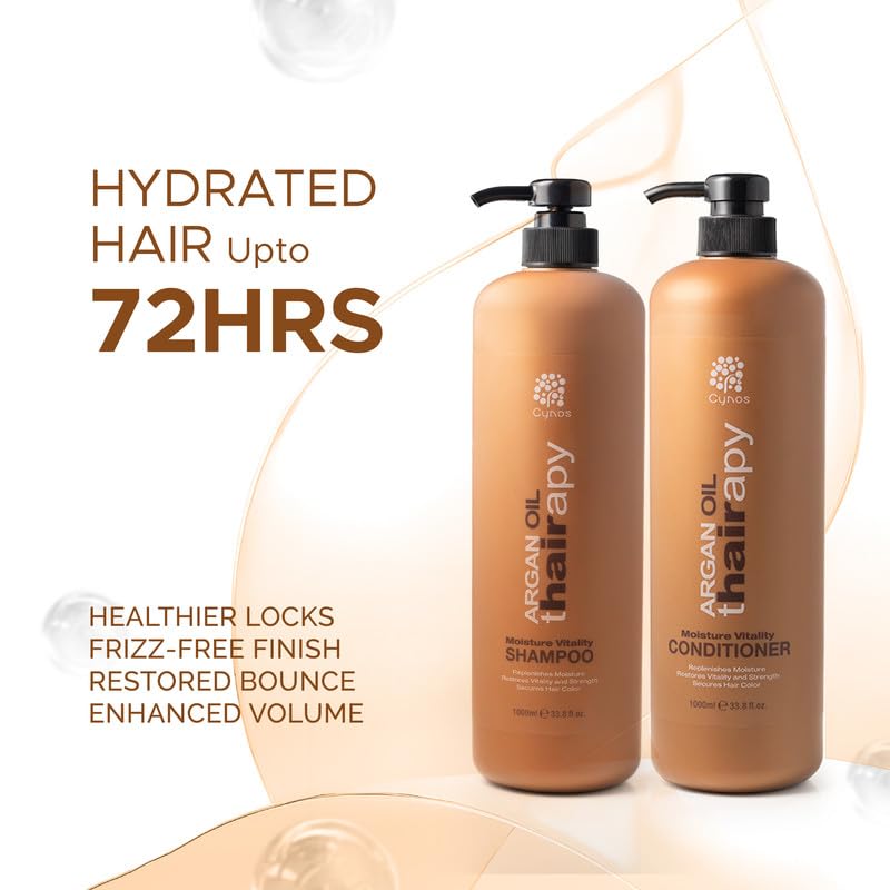Cynos Moroccan Argan Oil Shampoo Conditioner1000Ml Combo Of 2 Ultra Moisturizing Formula For Men Women All Hair Types - Image 3