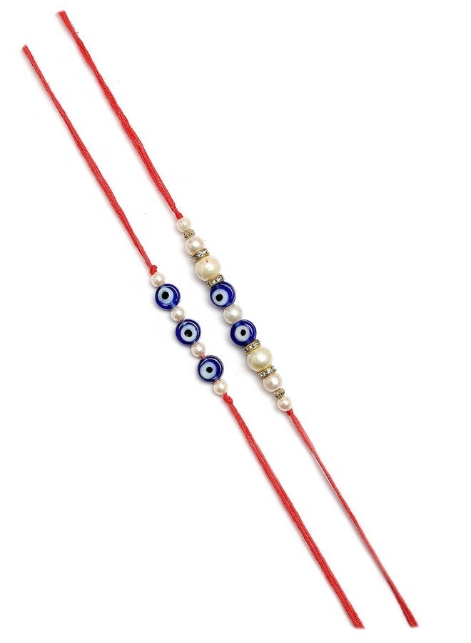 Karatcart Rakhi for Brother Set of 4 Evil Eye Handmade Rakhi with Roli & Chawal(KCRR150) - Image 4