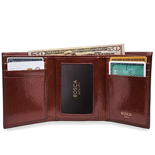 Bosca | Men’s Double I.D. Trifold Wallet w/RFID Blocking in Italian Old Leather - Image 5