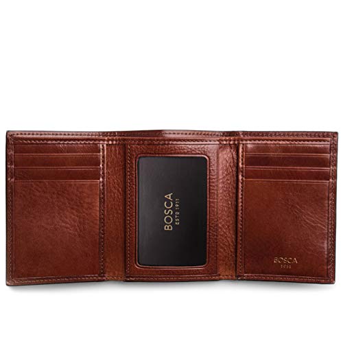 Bosca | Men’s Double I.D. Trifold Wallet w/RFID Blocking in Italian Old Leather - Image 4