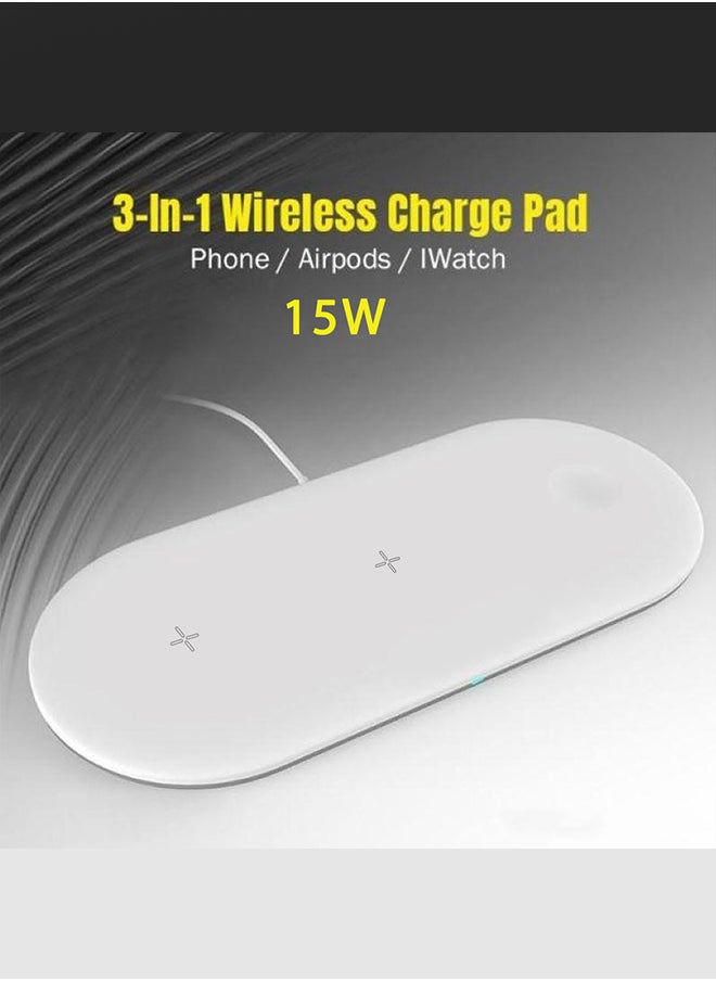 CATANES - iPhone 15 Plus Charging Station 3 in 1 Faster Mag-Safe Qi Wireless Charger Stand Wireless Charging Pad for iPhone 15 for iWatch Ultra2 Ultra 8/7/SE/6/5/4/3/2/1 Pods pro/2/3 - Image 1