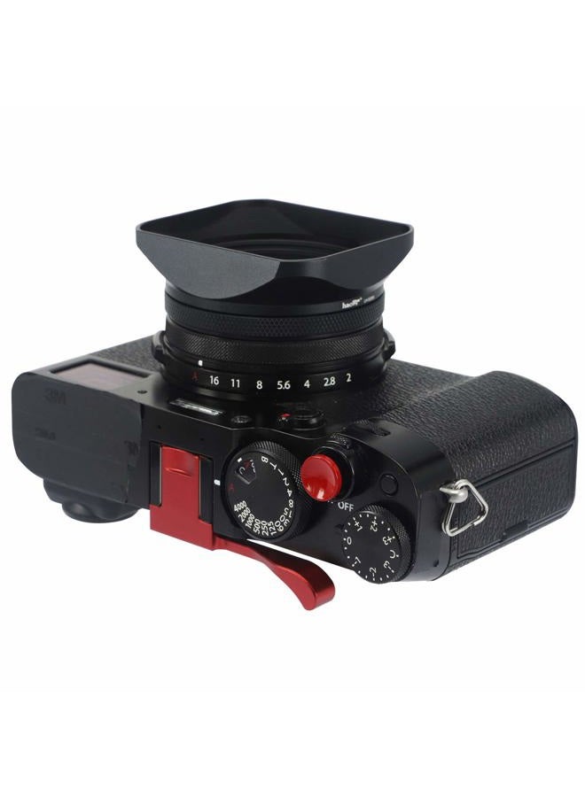 Haoge LH-X200B Square Metal Lens Hood with 49mm Adapter Ring Metal Cap for Fujifilm X100VI x-100vi Fuji Photo Camera Accessories Black - Image 1