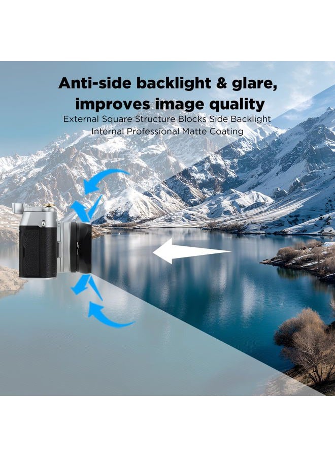 Haoge LH-X200B Square Metal Lens Hood with 49mm Adapter Ring Metal Cap for Fujifilm X100VI x-100vi Fuji Photo Camera Accessories Black - Image 5