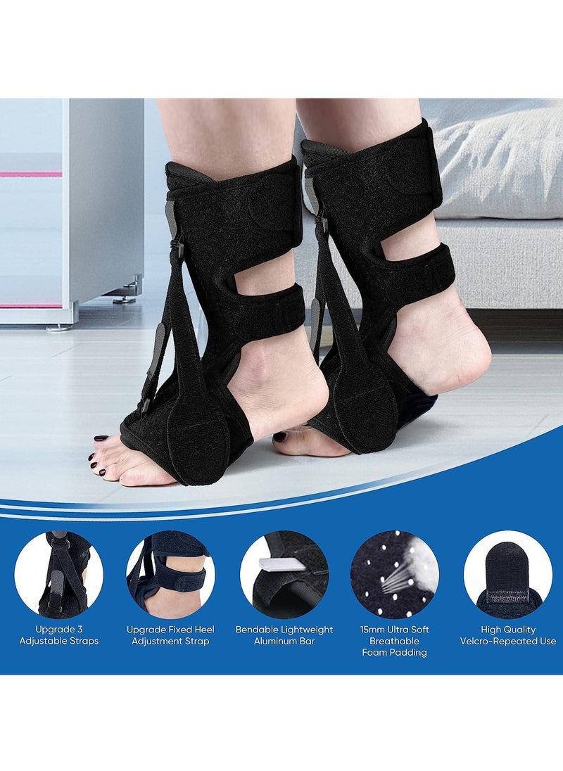 GUDOO Fasciitis Night Splint Foot Drop Orthotic Brace Plantar Fasciitis Relief Brace 3 Adjustable Straps Plantar Fasciitis Night Splint Relief Plantar Fasciitis Foot Drop Achilles Tendonitis  - Image 5