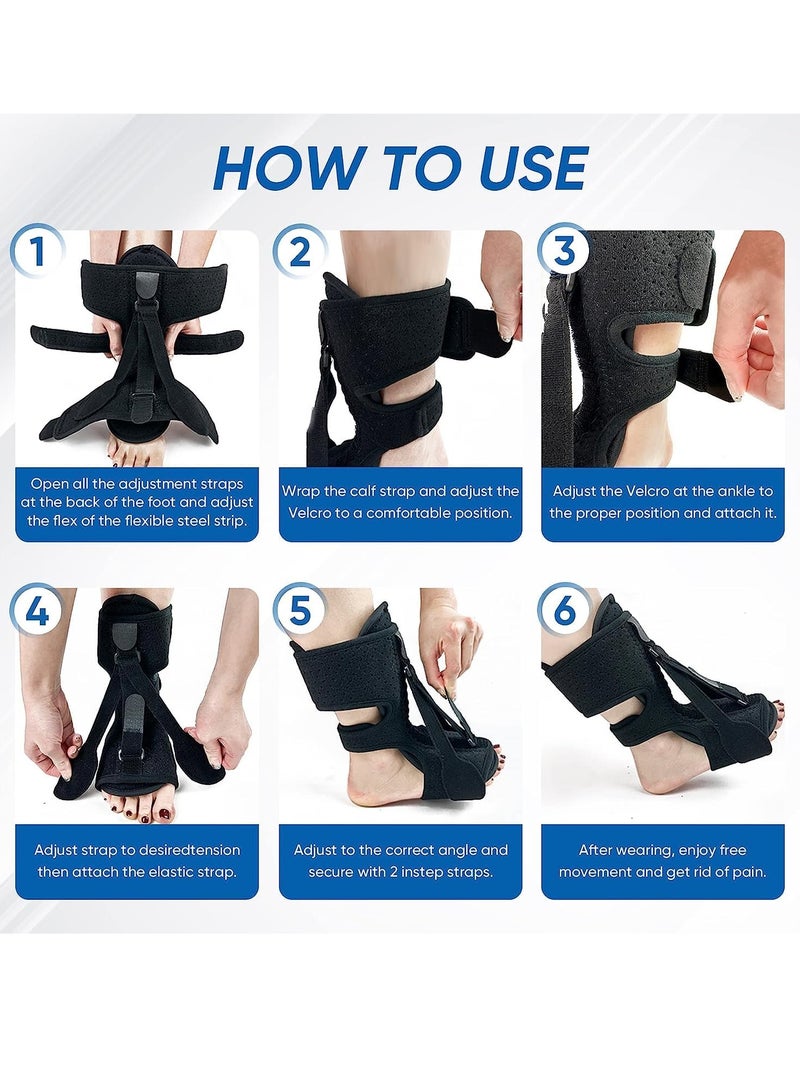 Fasciitis Night Splint Foot Drop Orthotic Brace Plantar Fasciitis Relief Brace 3 Adjustable Straps Plantar Fasciitis Night Splint Relief Plantar Fasciitis Foot Drop Achilles Tendonitis