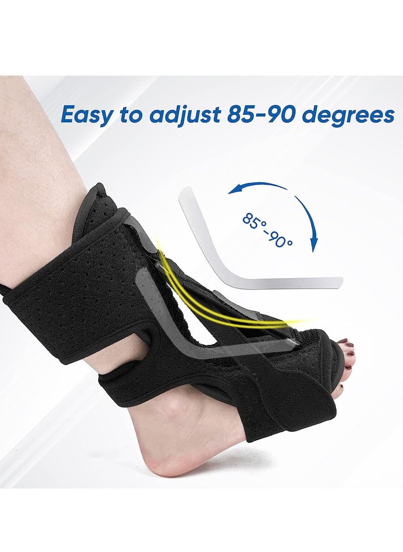 GUDOO Fasciitis Night Splint Foot Drop Orthotic Brace Plantar Fasciitis Relief Brace 3 Adjustable Straps Plantar Fasciitis Night Splint Relief Plantar Fasciitis Foot Drop Achilles Tendonitis  - Image 2