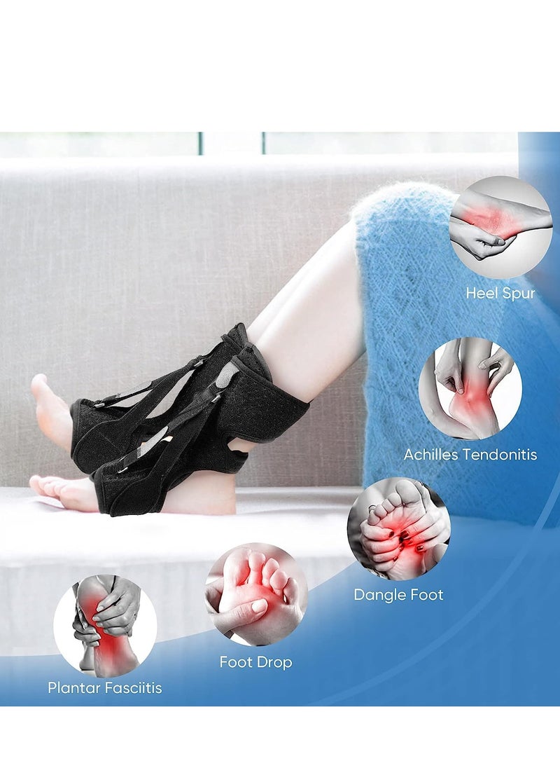 GUDOO Fasciitis Night Splint Foot Drop Orthotic Brace Plantar Fasciitis Relief Brace 3 Adjustable Straps Plantar Fasciitis Night Splint Relief Plantar Fasciitis Foot Drop Achilles Tendonitis  - Image 3