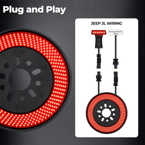 Auto Buero Spare Tire Brake Light for 20182025 Jeep Wrangler JL JLU 405 LEDs Super Bright 3rd Rear Third Brake Light PlugNPlay Easy Install Wheel Light for Jeep Wrangler JL JLU Accessories - Image 3