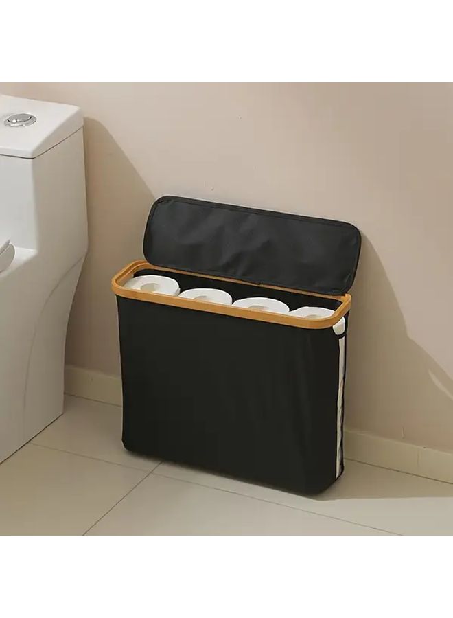Black Extra Large Toilet Paper Holder Holds 12 to 16 Rolls - Image 2