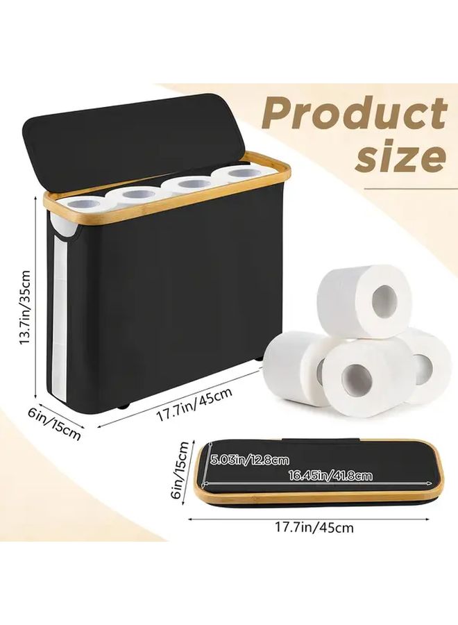Black Extra Large Toilet Paper Holder Holds 12 to 16 Rolls - Image 3