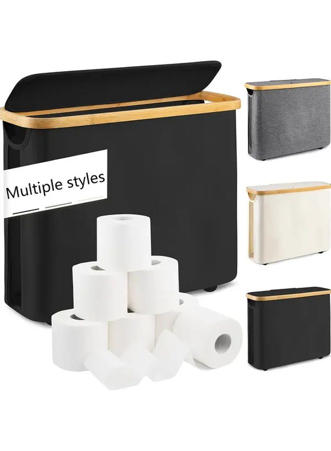 Black Extra Large Toilet Paper Holder Holds 12 to 16 Rolls - Image 5