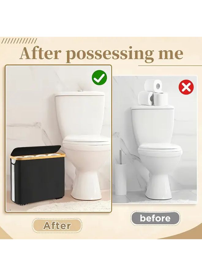 Black Extra Large Toilet Paper Holder Holds 12 to 16 Rolls - Image 4