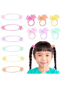 Expressions Expressions 12pc Ponytailers Ponytail Balls Hair Elastics Collection Sparkly Stars Multicolored Twin Hair Beads Bauble Hair Ties Ponytail Holders 